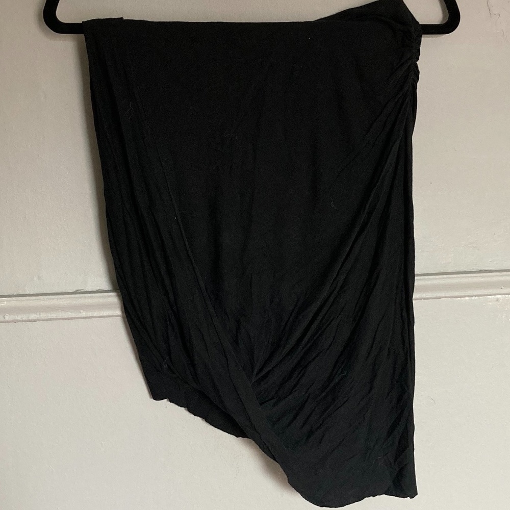 Express Black Jersey Asymmetrical Mini Skirt